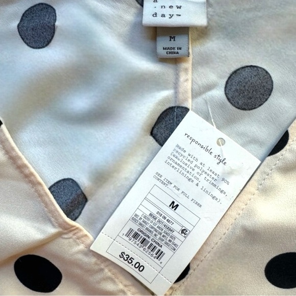 NWT A NEW DAY Women’s Crepe Short Sleeve Midi High Low Polka Dot Dress - Medium - Picture 6 of 11